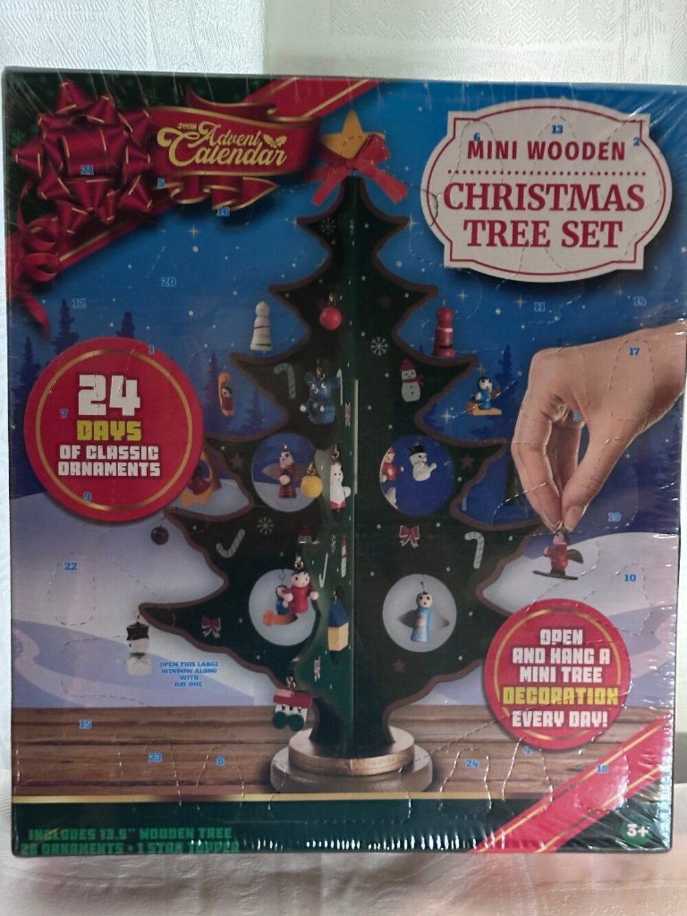 Joyin Mini Wooden Christmas Tree Set and Advent Calendar